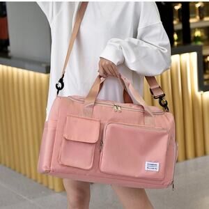 ZUOMANNI Pink Nylon Waterproof Travel Duffle Gym Bag‎